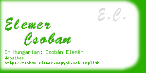 elemer csoban business card